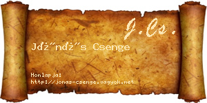 Jónás Csenge névjegykártya